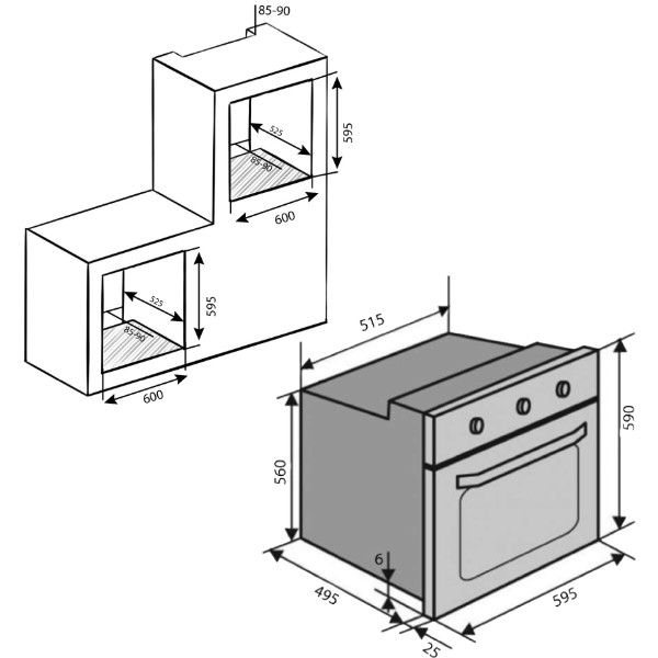 Фото - Духова шафа Ventolux EO60TC-6P IVG