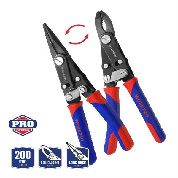 Фото - Клещи WORKPRO 2в1 200 мм CR-V PRO PLUS (WP231084)