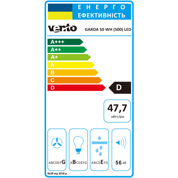 Фото - Вытяжка встраиваемая Ventolux GARDA 50 WH (500) LED
