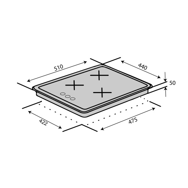 Фото - Варильна поверхня газова Ventolux HG430 K7G CEST (BK)