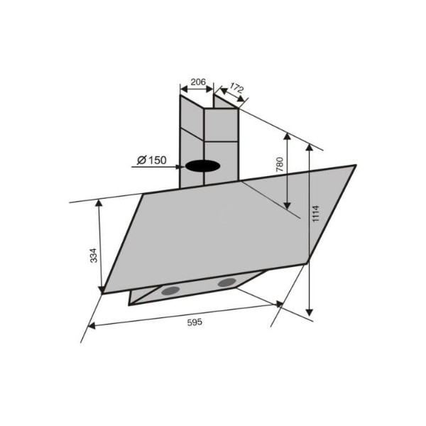Фото - Вытяжка декоративная Ventolux MIRROR 60 BG (1000) TC MS