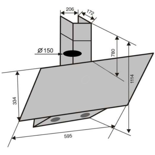 Фото - Вытяжка декоративная Ventolux MIRROR 60 MBG (1000) TC MS TH