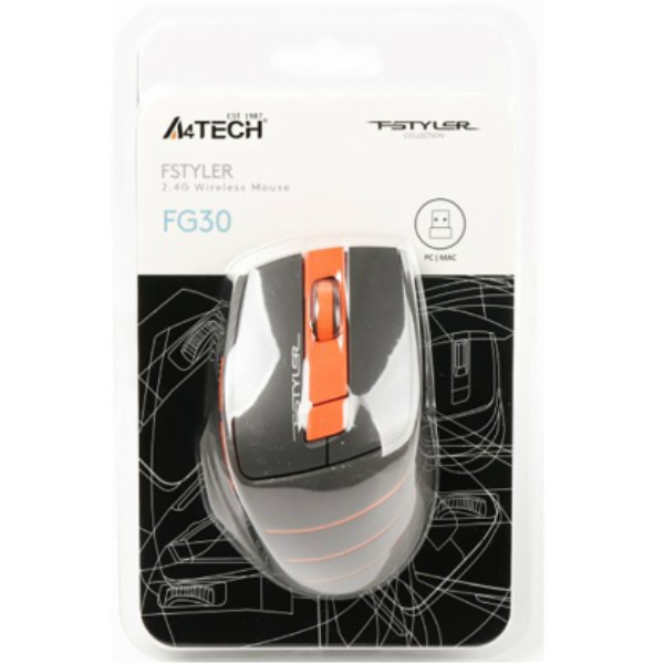 Фото - Мышь беспроводная A4tech FG30 (Orange)