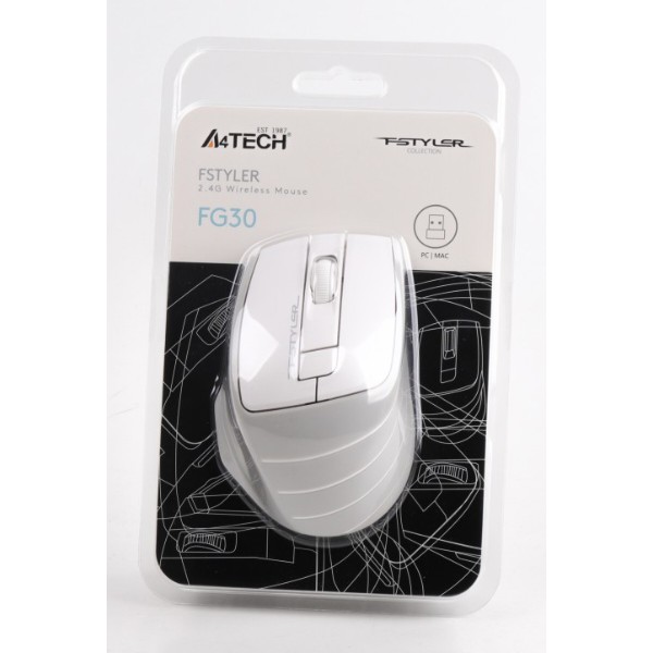 Фото - Миша бездротова A4tech FG30 (Grey/White)