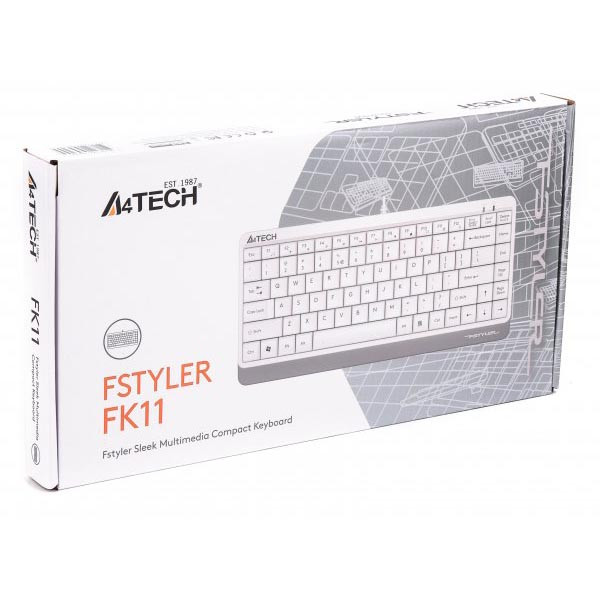 Фото - Клавіатура дротова A4tech FK11 USB (White)