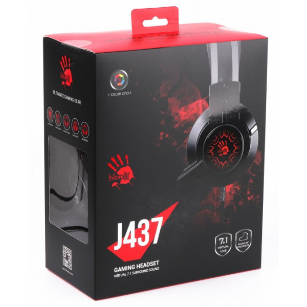Фото - Гарнітура дротова ігрова Bloody J437 (Black)