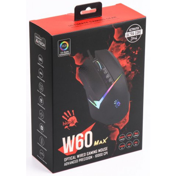Фото - Мышь проводная игровая Bloody W60 Max (Stone Black)