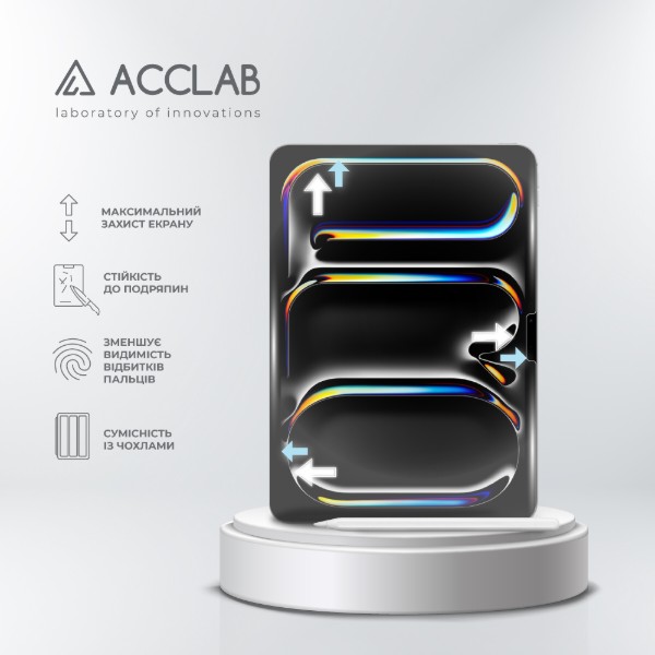 Фото - Защитное стекло для планшета ACCLAB Full Glue for Apple iPad Pro 11 (2024) (1283126593697)