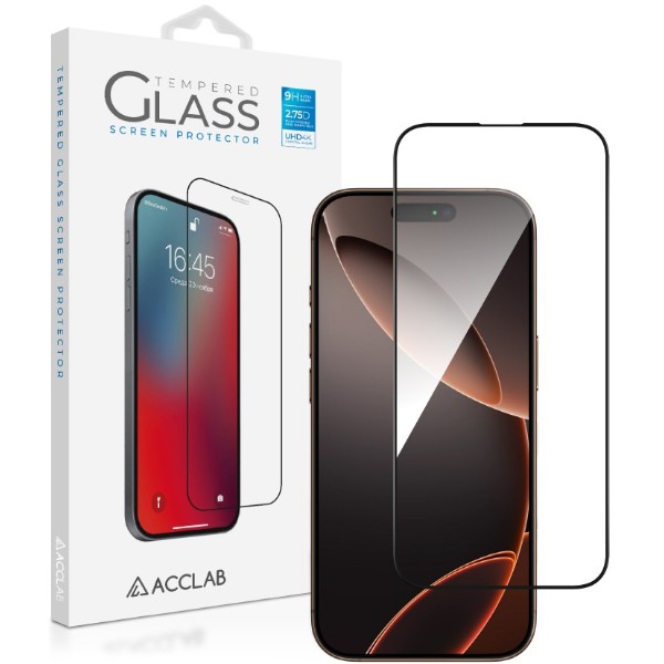 Фото - Захисне скло для смартфону ACCLAB 9H for Apple iPhone 16 Pro / iPhone 17 Black (1283126594137)