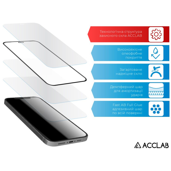 Фото - Захисне скло для смартфону ACCLAB 9H for Apple iPhone 16 Pro Max Black (1283126594151)