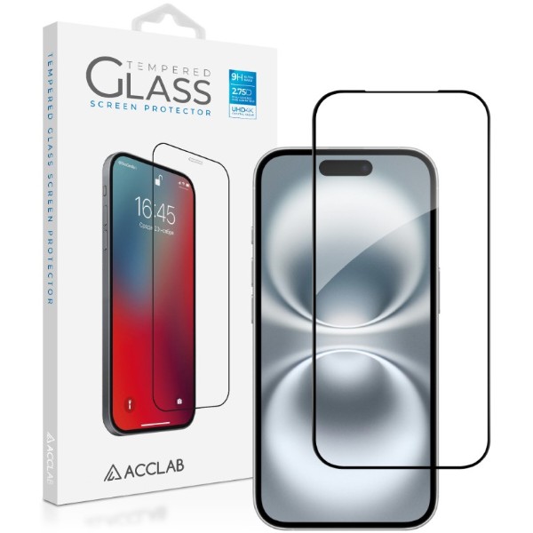 Фото - Защитное стекло для смартфона ACCLAB 9H for Apple iPhone 17 / 16 Pro Black (1283126625909)