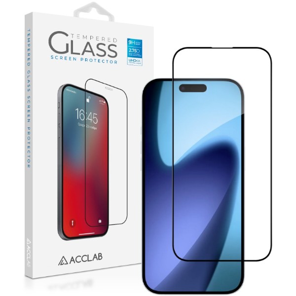 Фото - Защитное стекло для смартфона ACCLAB 9H for Apple iPhone 17 Air Black (1283126625930)