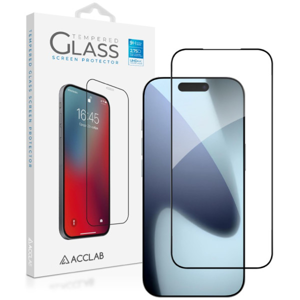 Фото - Защитное стекло для смартфона ACCLAB 9H for Apple iPhone 17 Pro Max Black (1283126625947)