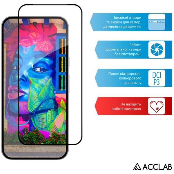Фото - Захисне скло для смартфону ACCLAB 9H for Google Pixel 10 Pro XL / Pixel 9 Pro XL Black (1283126628061)