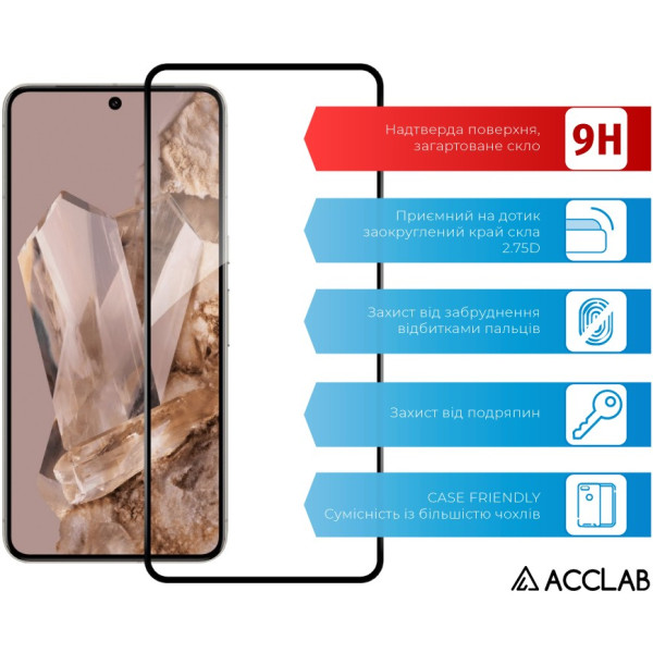 Фото - Защитное стекло для смартфона ACCLAB 9H for Google Pixel 7 Pro Black (1283126630910)