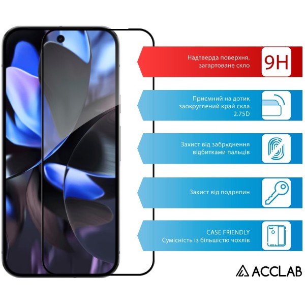 Фото - Захисне скло для смартфону ACCLAB 9H for Google Pixel 9 Pro XL / Pixel 10 Pro XL Black (1283126625220)