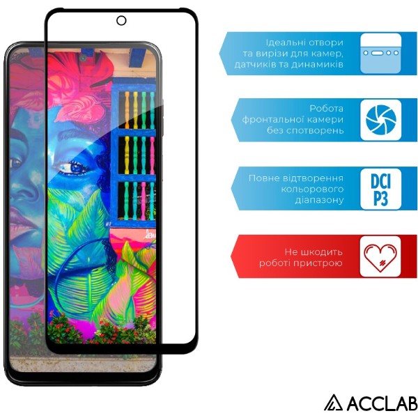 Фото - Защитное стекло для смартфона ACCLAB 9H for HMD Pulse / Pulse Pro / Pulse+ Black (1283126624100)