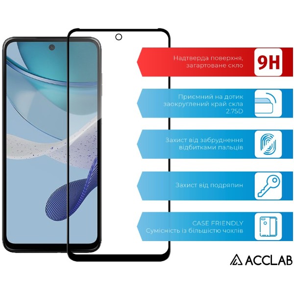 Фото - Защитное стекло для смартфона ACCLAB 9H for HMD Pulse+ / Pulse Pro / Pulse Black (1283126624162)