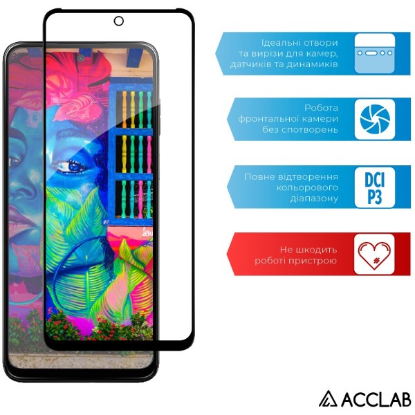 Фото - Защитное стекло для смартфона ACCLAB 9H for HMD Pulse+ / Pulse Pro / Pulse Black (1283126624162)