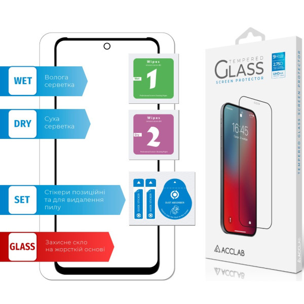 Фото - Защитное стекло для смартфона ACCLAB 9H for HMD Pulse Pro / Pulse+ / Pulse Black (1283126624223)