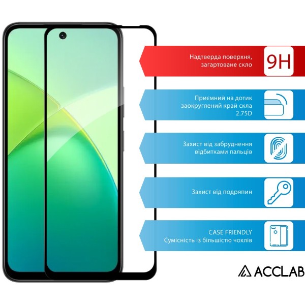 Фото - Защитное стекло для смартфона ACCLAB 9H for Infinix Smart 10 Black (1283126628016)