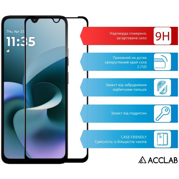 Фото - Захисне скло для смартфону ACCLAB 9H for Moto G06 Power / G06 (1283126631016)