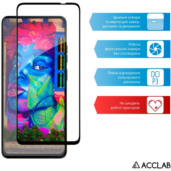 Фото - Защитное стекло для смартфона ACCLAB 9H for Moto G36 / G36 Power Black (1283126636417)