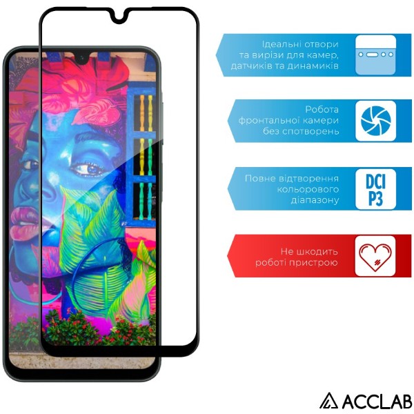 Фото - Захисне скло для смартфону ACCLAB 9H for Samsung Galaxy A27 / Galaxy A17 Black (1283126636172)