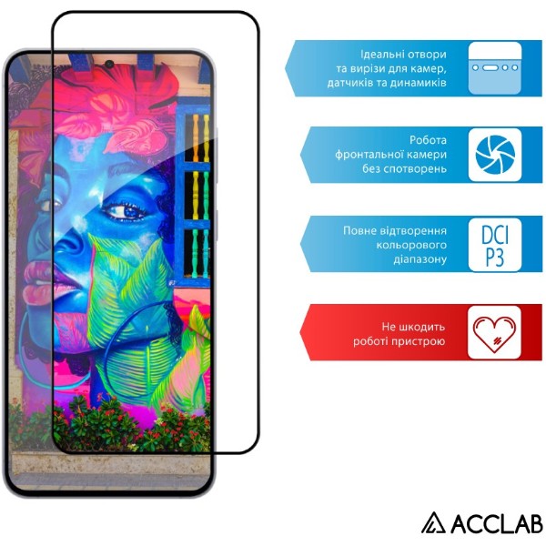 Фото - Захисне скло для смартфону ACCLAB 9H for Samsung Galaxy S25 FE Black (1283126630026)