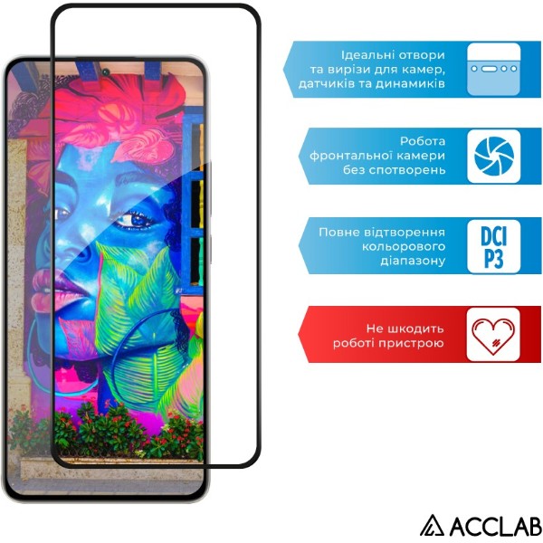 Фото - Захисне скло для смартфону ACCLAB 9H for Xiaomi Poco M7 Pro 5G Black (1283126624261)