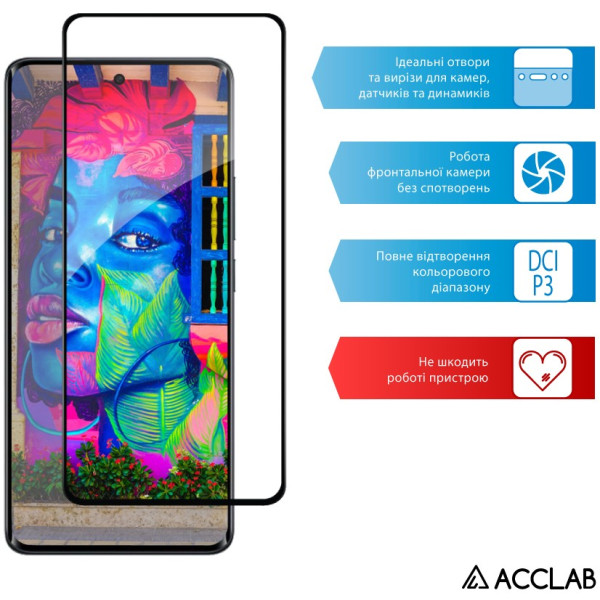 Фото - Защитное стекло для смартфона ACCLAB 9H for Xiaomi Poco M8 Black (1283126634482)