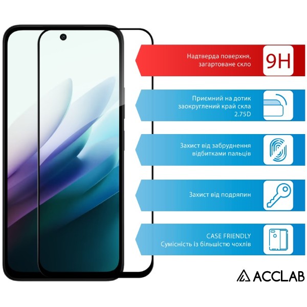 Фото - Захисне скло для смартфону ACCLAB 9H for Xiaomi Redmi 15 4G / Redmi 15 Black (1283126625688)