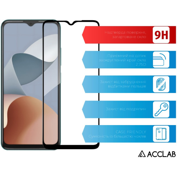 Фото - Защитное стекло для смартфона ACCLAB 9H for ZTE Blade A34 / Blade A54 Black (1283126620942)