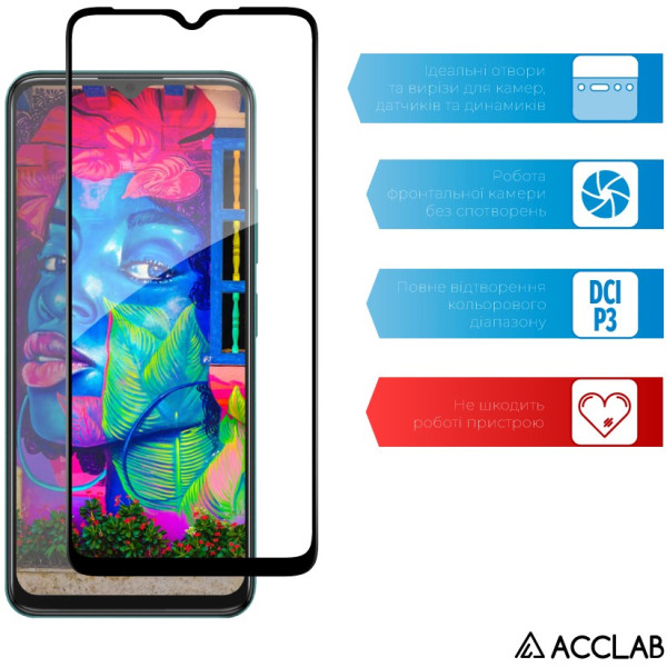 Фото - Защитное стекло для смартфона ACCLAB 9H for ZTE Blade A34 / Blade A54 Black (1283126620942)