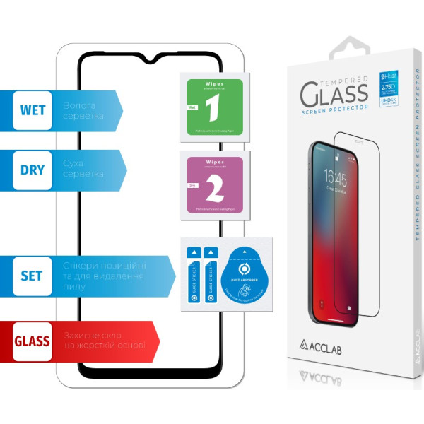 Фото - Защитное стекло для смартфона ACCLAB 9H for ZTE Blade A34 / Blade A54 Black (1283126620942)