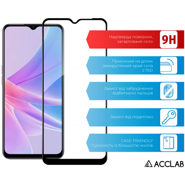 Фото - Захисне скло для смартфону ACCLAB Full Glue for Oppo A58 4G Black (1283126583452)