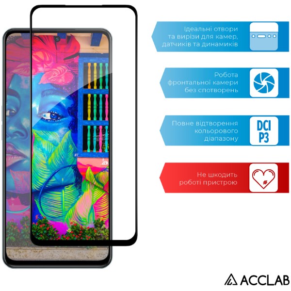 Фото - Защитное стекло для смартфона ACCLAB Full Glue for Oppo A98 Black (1283126583520)