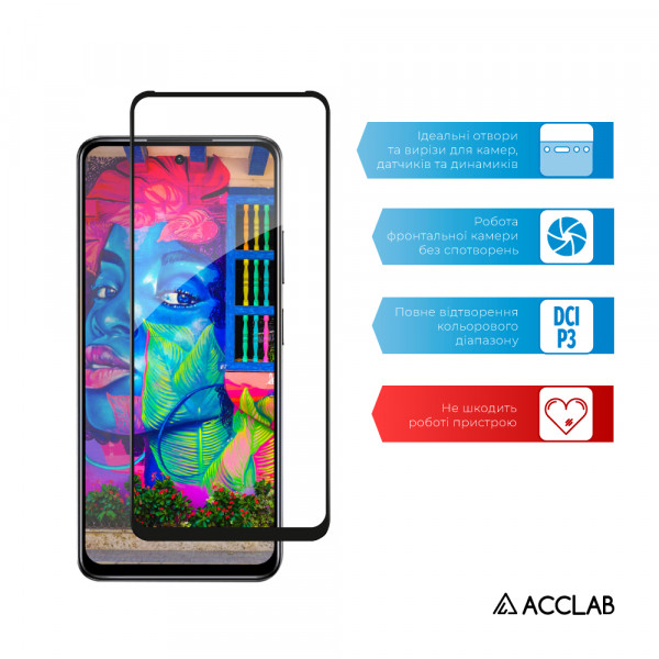 Фото - Захисне скло для смартфону ACCLAB Full Glue for Infinix Hot 40i Black Paper pack (1283126588921)