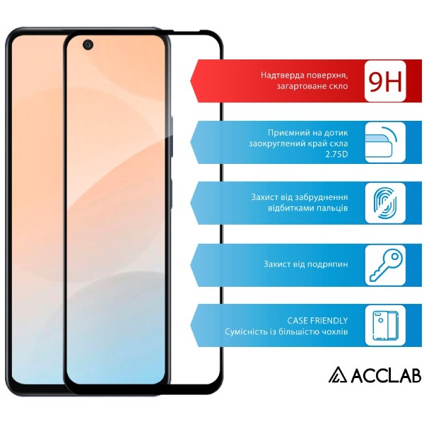 Фото - Защитное стекло для смартфона ACCLAB 9H for Infinix Hot 50 5G / Hot 50i / Smart 9 Black (1283126606953)