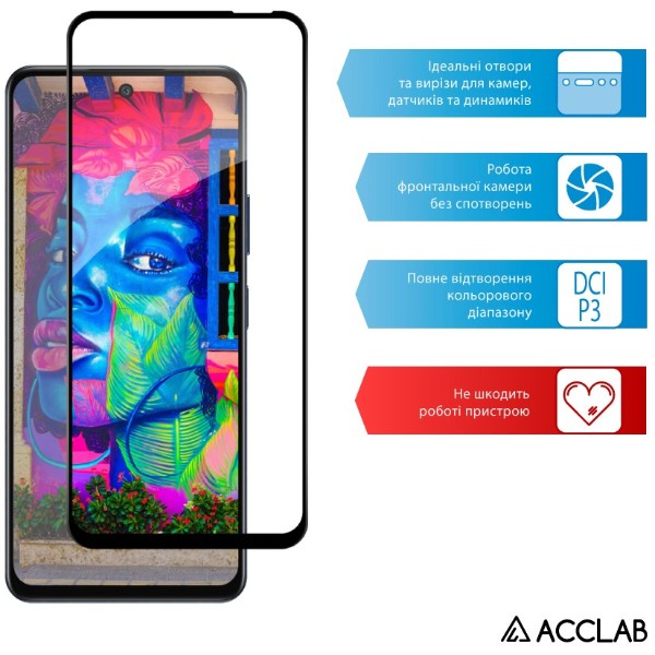Фото - Защитное стекло для смартфона ACCLAB 9H for Infinix Hot 50 5G / Hot 50i / Smart 9 Black (1283126606953)