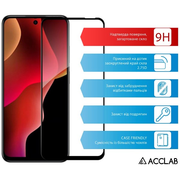 Фото - Защитное стекло для смартфона ACCLAB 9H for Infinix Hot 50i / Hot 50 5G / Smart 9 Black (1283126606885)