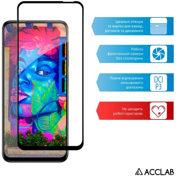 Фото - Защитное стекло для смартфона ACCLAB 9H for Infinix Hot 50i / Hot 50 5G / Smart 9 Black (1283126606885)