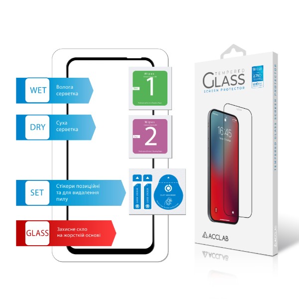 Фото - Защитное стекло для смартфона ACCLAB 9H for Infinix Hot 50i / Hot 50 5G / Smart 9 Black (1283126606885)