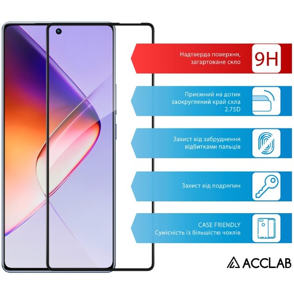 Фото - Защитное стекло для смартфона ACCLAB 9H for Infinix Note 40 4G Black (1283126594885)