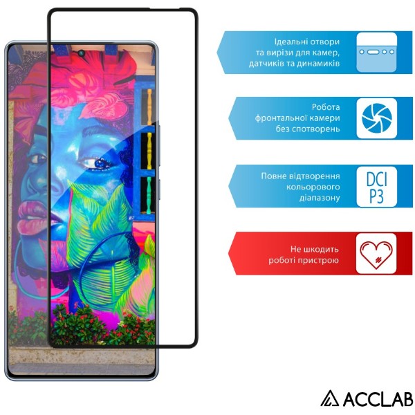Фото - Защитное стекло для смартфона ACCLAB 9H for Infinix Note 40 4G Black (1283126594885)