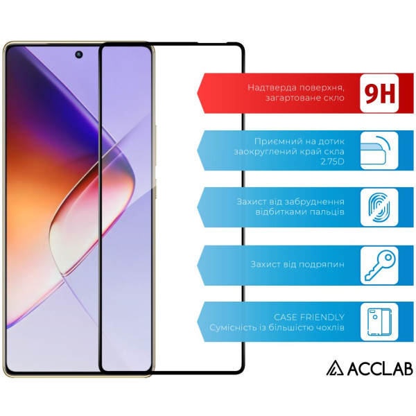 Фото - Захисне скло для смартфону ACCLAB 9H for Infinix Note 40 5G Black (1283126613098)