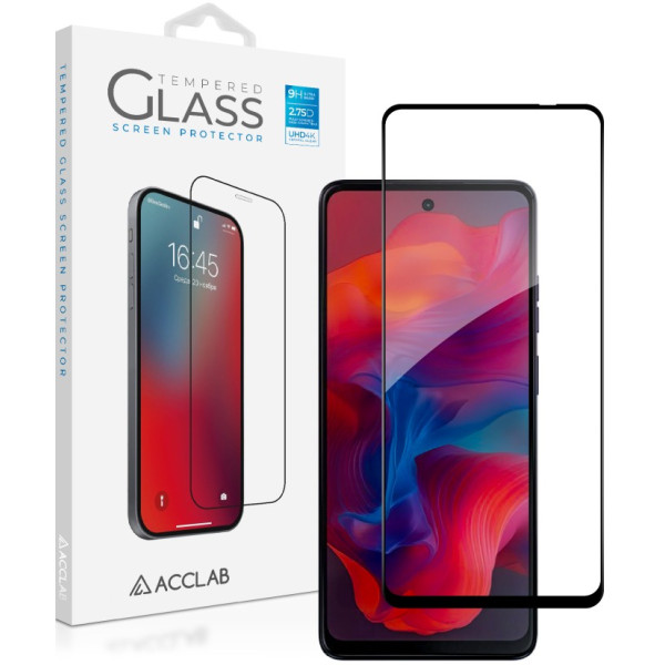 Фото - Защитное стекло для смартфона ACCLAB 9H for Motorola G04s / G04 Black (1283126612862)
