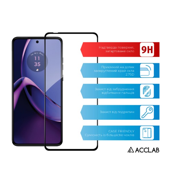 Фото - Захисне скло для смартфону ACCLAB Full Glue for Moto G84 (1283126582332)