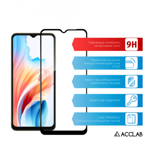 Фото - Захисне скло для смартфону ACCLAB Full Glue for Oppo A38 4G Black (1283126588570)