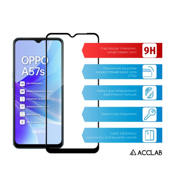Фото - Захисне скло для смартфону ACCLAB Full Glue for Oppo A57S (1283126576690)